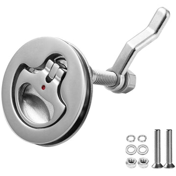 YUSOVE Boat Cam Latch 316 Stainless Steel Floor Buckle Hatch Pull,Marine Flush Lift Pull,with Back Plate