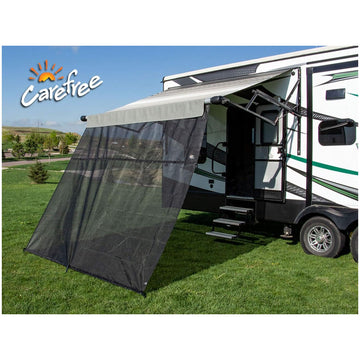 Carefree of Colorado Drop RV Awning EZ ZipBlocker - Black Mesh RV Awning Shade Screen, Canopy Sun Blocker, Camper Accessory for Front Patio (13' x 9')