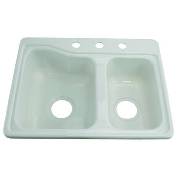 Better Bath Lippert 209694 Better Bath RV Double Sink 25" x 19" White